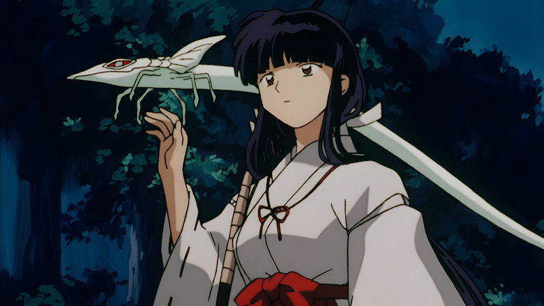 Kikyou e Kagome sozinhas numa caverna