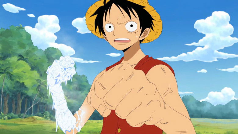 Duelo entre borracha e gelo! Luffy vs. Aokiji!